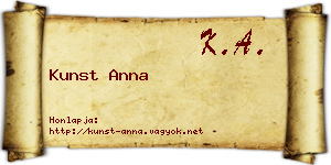 Kunst Anna névjegykártya